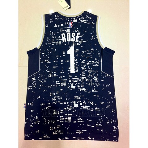 Camiseta Luces De La Ciudad Chicago Bulls Derrick Rose #1 Negro
